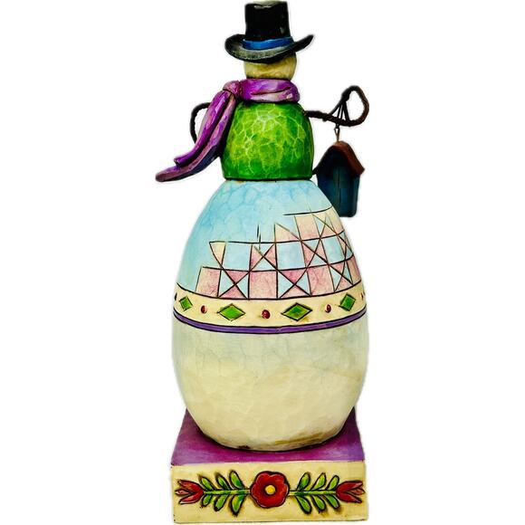 Jim Shore WARM AND COZY 2008 Snowman Figurine with Birdhouse and Bird #4010362 - Picture 3 of 10